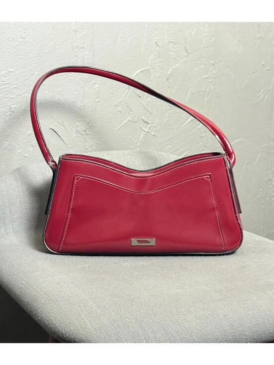Guess Handbags - Y2K Burgundy Sleek Shoulder Bag with Silver Hardware from GUESS 90's Minimalist